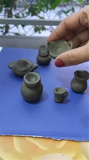 Mini Kitchen Set Making with Clay | Cute Miniature Cooking 😍 #youtubeshorts #shortvideo #clayart