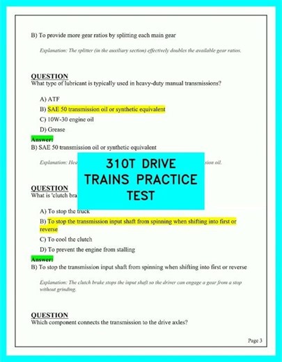 310T Drive Trains Practice Test: Pass Your Truck & Coach Exam Without the Stress
