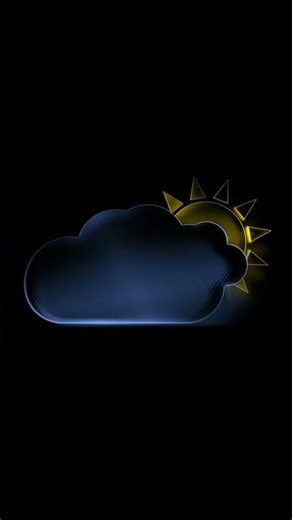 Footage of an animated cloudy sky icon with a glass effect