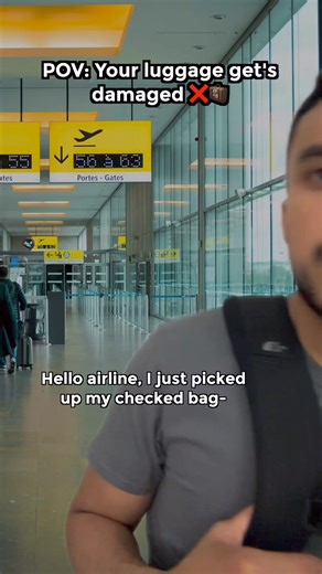 2.3M views · 58K reactions | Damaged luggage hack 麟 #travel #luggage #airport #plane #damage #checkedbag #tips | Faares Quadri | Facebook