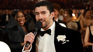 Bad Bunny ambushed by live band as Trevor Noah pushes him to perform at Grammys