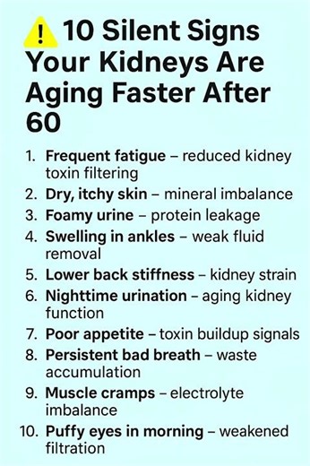 ⚠️ 10 Silent Signs Your Kidneys Are Aging Faster After 60 | Senior Health Warning