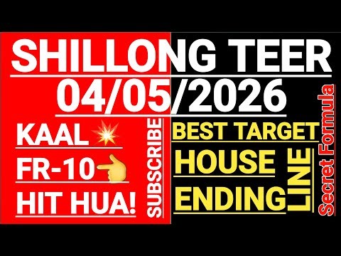 Shillong Teer Result Today 🎯 | 04 May 2026 | Best Common Number & House Ending Formula