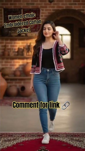 Stylish Black Embroidered Open-Front Jacket for Women |