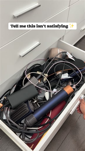 Sripriya on Instagram: "My Dyson shelf was a disaster 😩 #organizing #dyson #satisfying #relaxing #aesthetic @dysonusa"