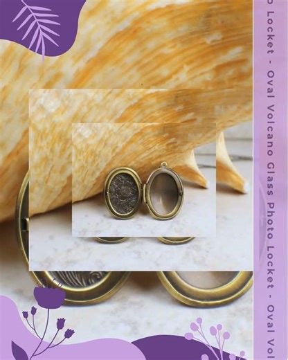 Oval Volcano Glass Photo Locket