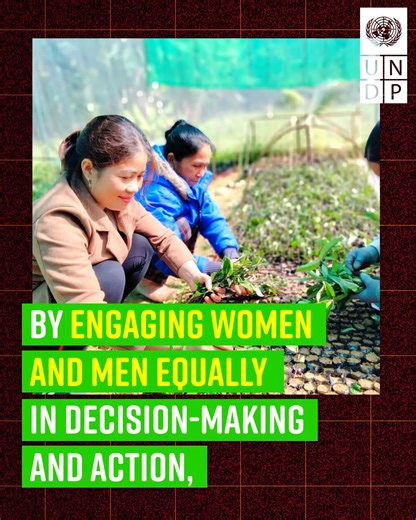 #GenderEquality is at the heart of fighting #ClimateChange and nature loss. Through innovation and new ideas, we are supporting women across the world to make our 🌎 greener and more sustainable. | United Nations Development Programme - UNDP