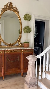 The foyer. Small but mighty & one of the best transformations of our late 1800s home. Original floors, doors, staircase, banister, plaster moldings, and plaster medallion are all still intact we just put our own fresh twist on the space! What do you think?! 🤯🤯🤯 | The Iron Victorian