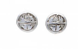 Sterling Silver Story Button Stud Earrings | Southwestern Style Silver Earrings - Etsy Canada