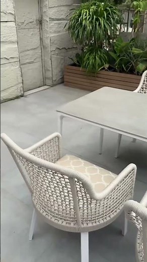 Modern outdoor dining set with rectangular table and chairs for patio or balcony #garden