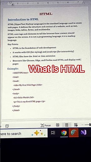 Introduction to HTML | What is HTML? HTML Basics for Beginners 🚀 #shorts #html #webdevelopment