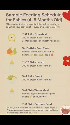 9.7K views · 297 reactions | Nourish Your Newborn: A Sample Feeding Schedule for Babies #parentingtips #babysmiles #babiesbabiesbabies #babyreels #babyborn #babiesofinstagram #instababies #cutebabies #babyfood #cutebaby #babyfeeding #babydevelopment #babyroutines #babyrecipes | BabiesBlog | Facebook