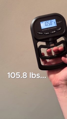 Average grips strength for men under 40 is 117lbs. Are you better than average? Test your grip strength today: https://shadowzgrips.com/collections/grip-strengthener-tools/products/electronic-hand-grip-strength-tester #gripstrength #fitness #gymhumor#gripstrengthchallenge
