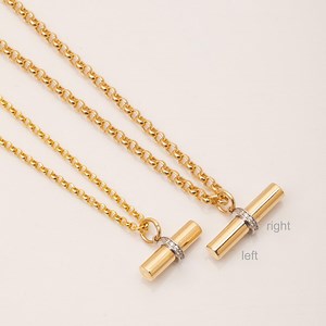 14K or 18K Real Gold Personalized Cylinder Urn Pendant, Tribute Tube With CZ Stones or Diamond, Engravable Memorial Charm, Keepsake Jewelry - Etsy