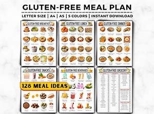 Gluten Free Meal Plan, Gluten Intolerant, Gluten and Dairy Free, Gluten Free Grocery List, Meal Planner, Gluten-free Food, Diet Plan - Etsy