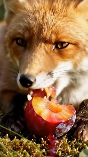 This Fox Eating a Plum Is Surprisingly Relaxing (ASMR)” #ASMR #FoxASMR #AnimalASMR #EatingASMR