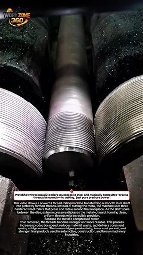 CRAZY Thread Rolling Machine Turns Steel Into Perfect Screws! #metal #factory #shorts