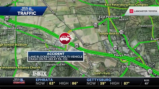 Lane blocked on State Route 722