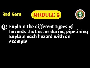 VTU | DDCO | 3rd Sem | BCS302 | Module 5 | Pipelining Hazards with Examples | PYQ & MQP