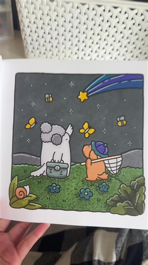 Regreso a la Coloración: Página Nocturna de Cozy Cuties