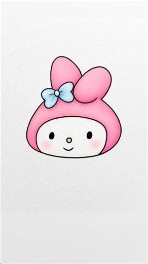 How to draw my melody from sanrio | easy cartoon drawing for kids #simple #sanriocharacters #cute