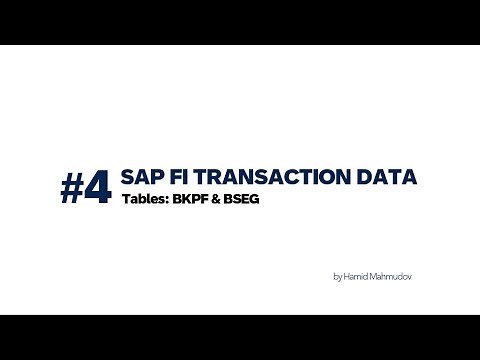 4.1. SAP FI Transactional Data (BSEG & BKPF Intro)