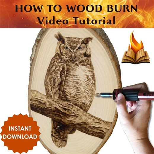 Realistic Owl Pyrography Tutorial – Wood Burning Video Lesson (instant Download) - Etsy