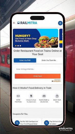 PNR Status & Food on Train Made Easy with RailMitra App | All In One Train App #allinoneapp