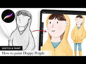 How to Draw & Paint Happy People in Procreate // Procreate Illustration Tutorial