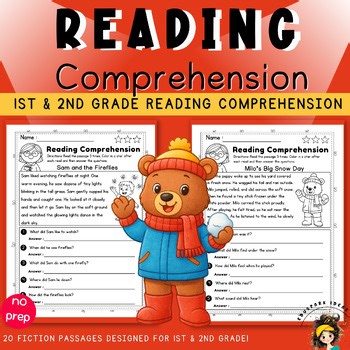 1st & 2nd Grade Reading Comprehension Passages |Fiction Stories with WH Question