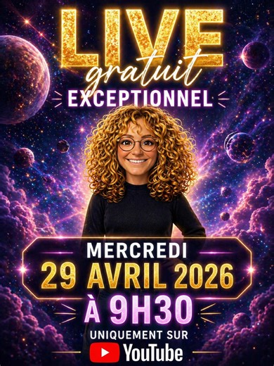 ✨ LIVE GRATUIT ✨ Je vous donne rendez-vous mercredi 29 avril à 9h30 pour un live en direct sur YouTube 💫 👉 Recherchez directement “L’esprit de Lucie” sur YouTube et abonnez-vous à la chaîne 👉 N’hésitez pas à partager cette vidéo Certaines personnes seront choisies au hasard pour passer en visio pendant le live ⚠️ En participant, vous acceptez que votre passage puisse être filmé et rediffusé ⚠️ Un seul défunt pourra être demandé ⚠️ Aucun mineur ne devra apparaître à l’écran Les modalités seron