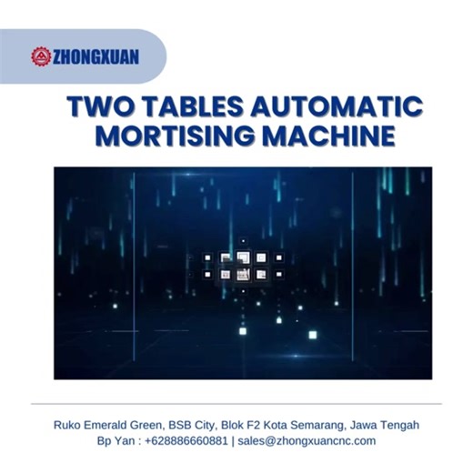 PT ZHONG XUAN CNC WOODWORKER MACHINE WO TABLES AUTOMATIC MORTISING MACHINE > Application - Use for wood mortise and wood hole making > Advantage - Working size can be adjusted. - Two work tables, high speed machining. - Mortise angel can be adjusted according to your design. Ruko Emerald Green, BSB City, Blok F2 Kota Semarang, Jawa Tengah Bp Yan : 628886660881 | sales@zhongxuancnc.com #cnc #cncmechine #mechine #mesin #twotables #automatic #mortisingmachine#woodworking #wood#woodworker#woodworkin