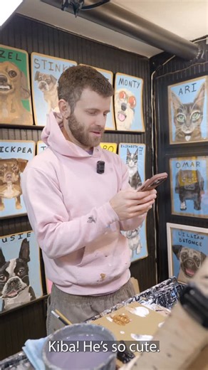 Ben Lenovitz on Instagram: "@charliechalkin made this awesome video about my portraits. #petportraits #petportraitartist #artist #dogs #cats"