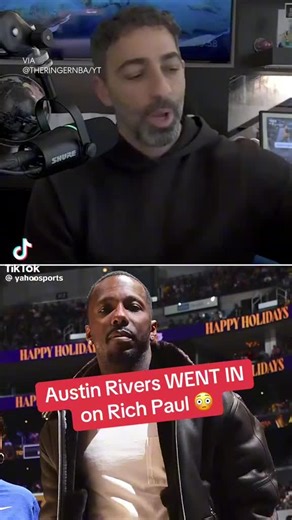 🎙️ “Agents Should Move in Silence” — Austin Rivers Calls Out Rich Paul 🔥 Former NBA guard and current NBC Sports analyst Austin Rivers is sounding off on the evolving role of player agents. On his “Off Guard” podcast, Rivers criticized Rich Paul, CEO of Klutch Sports Group, for hosting a public podcast and openly discussing player transactions. The tension sparked after Paul suggested the Lakers trade Austin Reaves for Jaren Jackson Jr. on his “Game Over” podcast. Rivers argued that agents sho