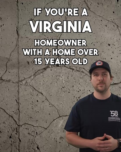 Are you a VIRGINIA Homeowner with a home 15 years old? You could qualify! We're looking for 50 broken, cracked or sinking Foundations to repair with our new 2025 Foundation Repair Program This program helps homeowners repair and reinforce their foundation with 50% OFF the labor cost. Spots are going fast, act now before they’re gone! 👉Tap below to see if you qualify today. | 58 Foundations & Waterproofing