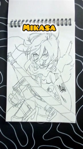 how to make Mikasa Ackerman drawing step by step #shorts #mikasaackerman #animedrawing