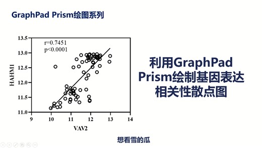 Graphpad prism绘制基因表达相关性散点图