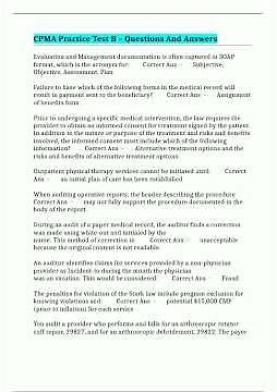 CPMA Practice Test B Questions And Answers