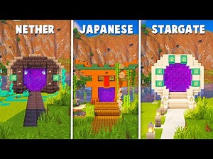 Minecraft: How to build 3 Nether Portal Designs (Tutorial)