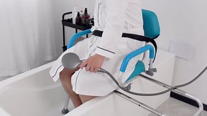 PIDOSO FSA/HSA Eligible Sliding Shower Chair with Swivel Seat, Rotating Tub Transfer Bench Shower Bench with Padded Seat and Backrest for Elderly and Disabled, Blue