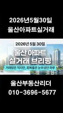 울산 아파트 실거래 40건 분석! 범서 신고가 등장, 북구 강세 이어졌다 (2026.05.30) #울산아파트실거래 #울산아파트 #울산부동산#shorts