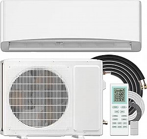 Mini Split AC/Heating System, Energy Efficient Inverter AC Unit with 1 Ton Heat Pump, 12000 BTU Air Conditioner, Coverage Area Up to 750 Sq.Ft 230V