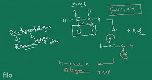 Dehydrohalogenation in haloalkanes produces:... | Filo