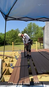 Although the video is sped up, the Camo deck system is my favorite! Helpin me move this deck along quick! #camodeckfasteners #deck | Dan's Home Improvements LLC
