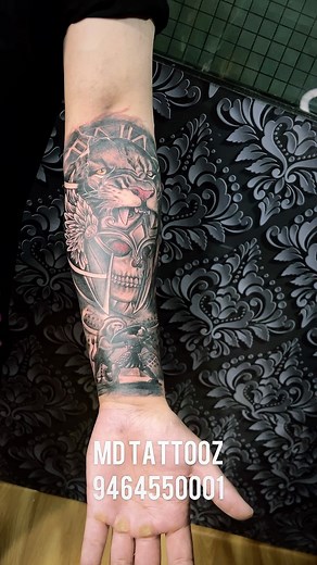 2.7K views · 39 reactions | Tattoo did a few days back for our special client from Australia  @mdtattooz @5unnywalia Call 9464550001 for inquiry #tattoo #artist #armtattoo #sleevetattoo #australia #india #tattoosinpunjab #besttattoo #blacktattoo | MD Tattooz | Facebook