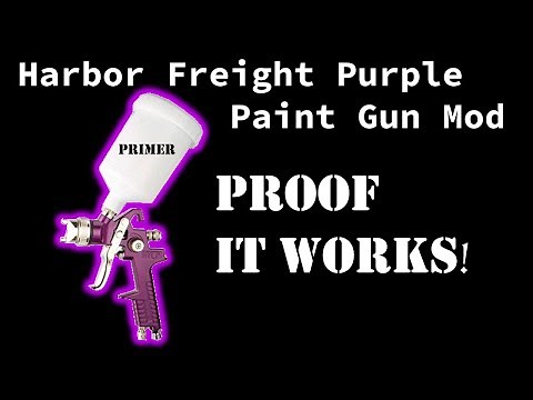 This modified Harbor Freight Purple HVLP Paint Gun can spray primer! Here's the proof!