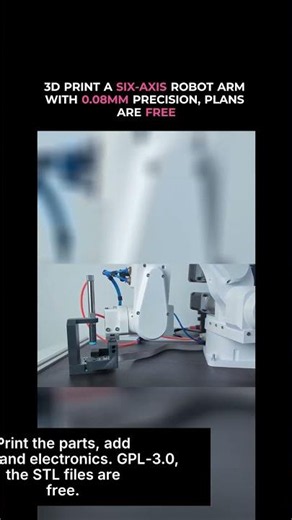 3D print a six-axis robot arm with 0.08mm precision - full plans are free