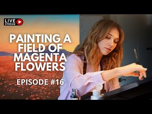 Painting a field of magenta flowers