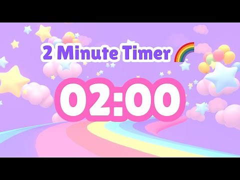 2 Minute Timer | Colorful Rainbow 2 Minute Countdown