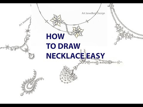 How to draw Necklace easy | diamond Necklace #NecklaceDraw, #Necklaceeasy